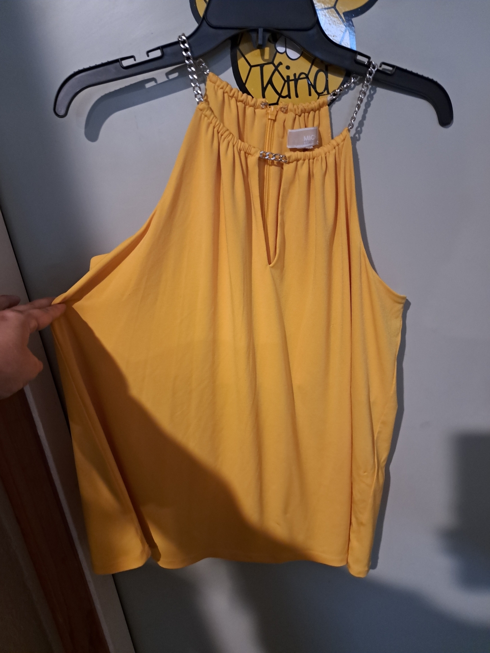 Michael Kors Yellow Chain-Strap Halter Camisole
